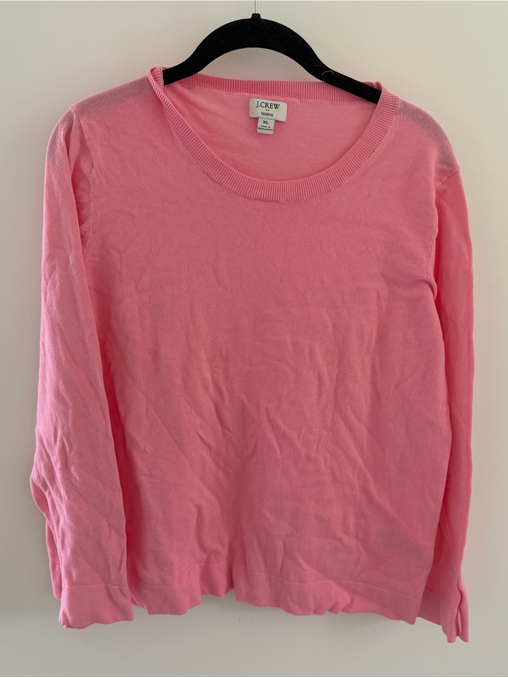 J.Crew Peach Teddie Lightweight Cotton Crewneck Sweater